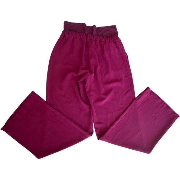 PIETRO BRUNELLI Freddie Wide Leg Maternity Trouser Pants Wine Red Size Medium - Picture 5 of 16